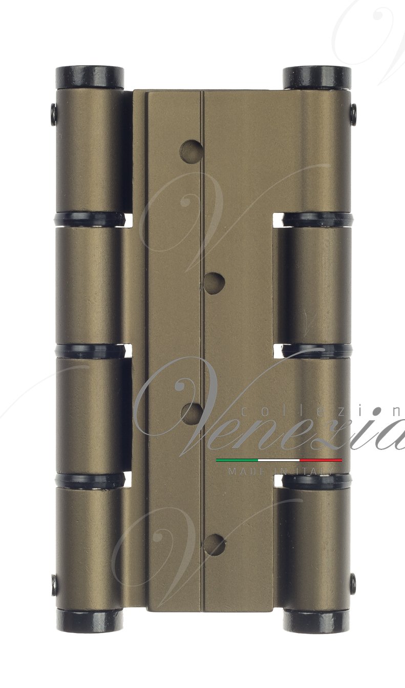 Дверная петля универсальная латунная с узором Venezia CRS011 102x76x4 французское золото +коричневый